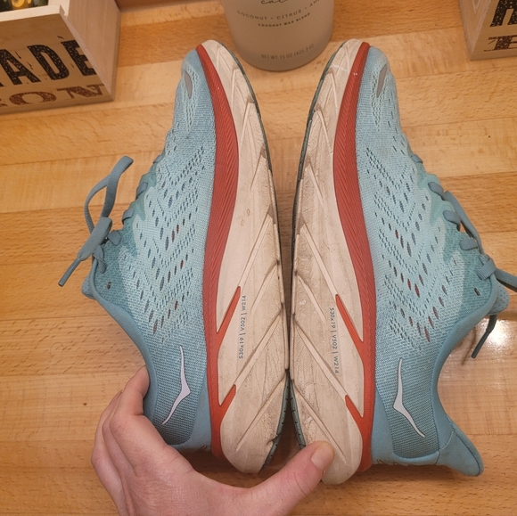 Hoka One One Women’s Clifton 8 Athletic Running Shoe Sneaker Aqua Blue Size 9 B - Picture 6 of 10